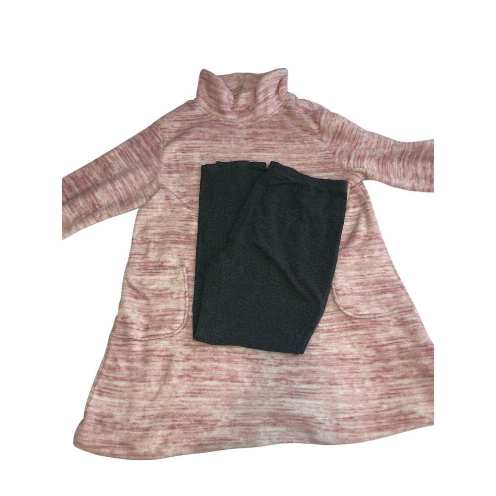 Stan Herman Lounge Set Pajamas Size L Pink Plush Cozy Pockets Long Sleeves